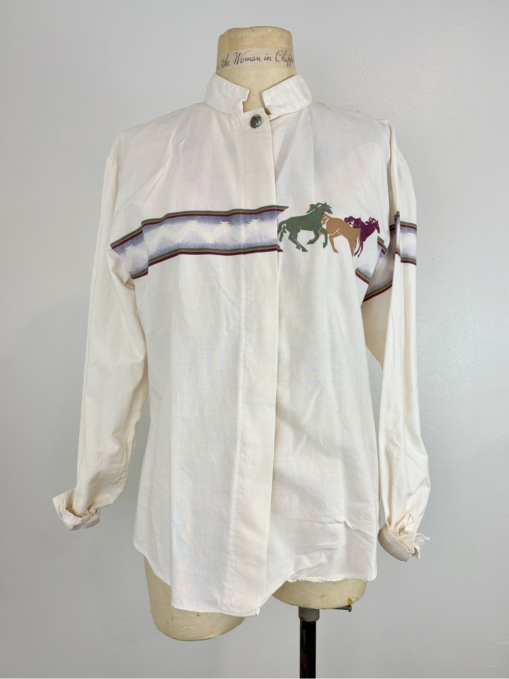 VTG 1990s Western-Inspired Button Shirt with Horse Graphic